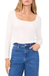 1.state Womens Ribbed Cotton Pullover Top In New Ivory