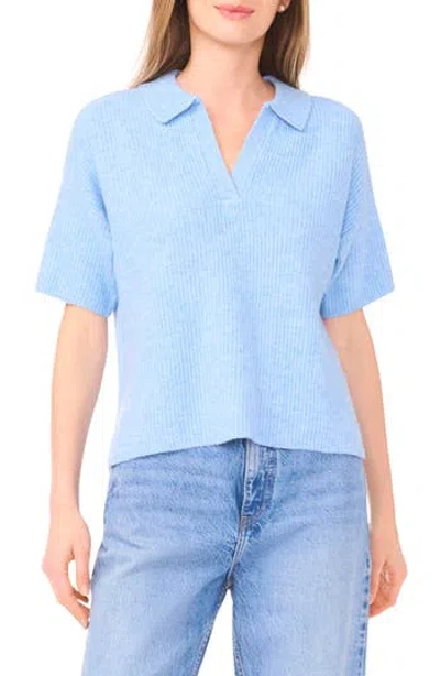 1.state Short Sleeve Johnny Collar Sweater In Blue