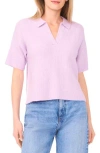 1.state Short Sleeve Johnny Collar Sweater In Pink