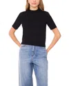 1.state Saddle Short Sleeve Crewneck Sweater In Black