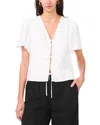 1.state Short Sleeve Tie Front Top In White