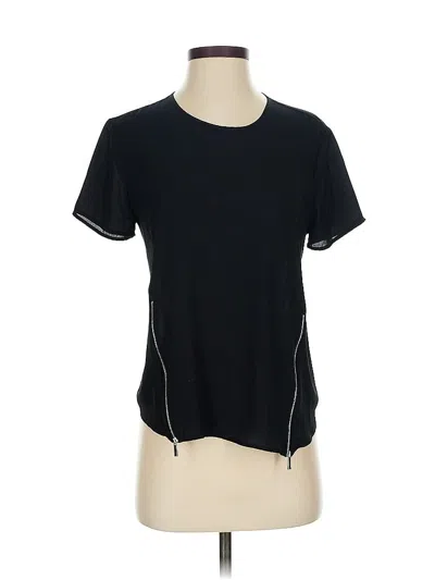 Pre-owned 1.state Short Sleeve Top Black Crew Neck Tops