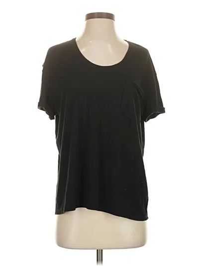 Pre-owned 1.state Short Sleeve Top Black Scoop Neck Tops