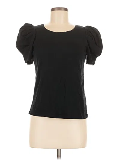 Pre-owned 1.state Short Sleeve Top Black Sweetheart Neckline Tops