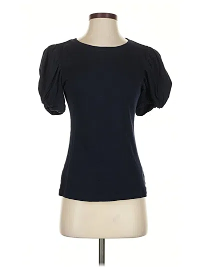 Pre-owned 1.state Short Sleeve Top Black Sweetheart Neckline Tops