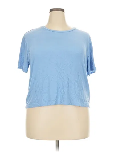 Pre-owned 1.state Short Sleeve Top Blue Crew Neck Tops