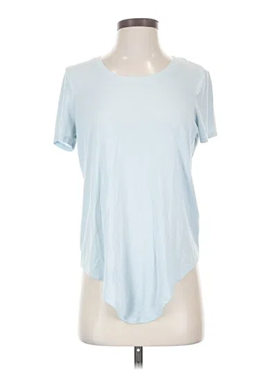 Pre-owned 1.state Short Sleeve Top Blue Scoop Neck Tops