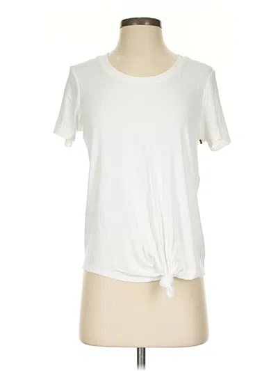 Pre-owned 1.state Short Sleeve Top Ivory Crew Neck Tops In White