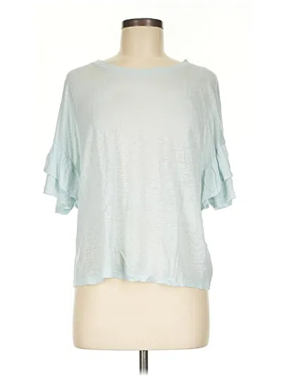 Pre-owned 1.state Short Sleeve Top Teal Crew Neck Tops