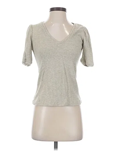 Pre-owned 1.state Short Sleeve Turtleneck In Gray