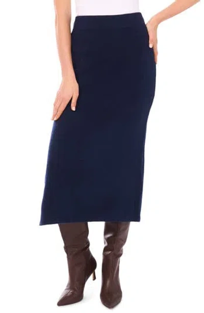 1.state Side Slit Midi Skirt In Classic Navy