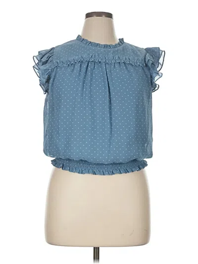 Pre-owned 1.state Sleeveless Blouse In Blue