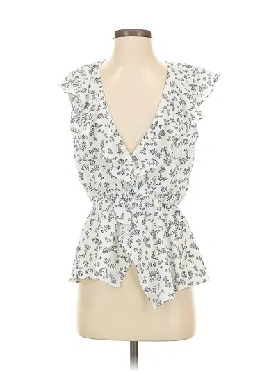 Pre-owned 1.state Sleeveless Blouse In White