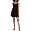1.state Sleeveless Full Circle Minidress In Rich Black