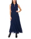 1.state Sleeveless Tie Neck Maxi Dress In Classic Navy