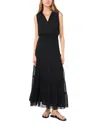 1.state Sleeveless Tie Neck Maxi Dress In Rich Black