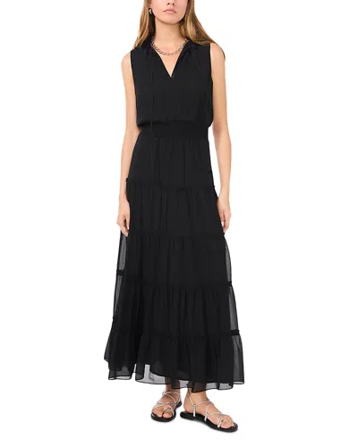 1.state Sleeveless Tie Neck Maxi Dress In Rich Black