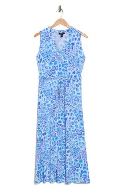 1.state Sleeveless V-neck Tie Waist Maxi Dress In Alaskan Blue