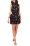 1.state Smock Neck Sleeveless Fit & Flare Dress In Blue