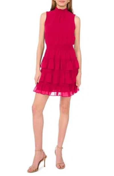 1.state Smock Neck Sleeveless Fit & Flare Dress In Red