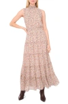 1.state Smocked Tiered Maxi Dress In Neutral