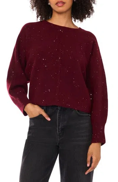 1.state Sparkle Crewneck Sweater In Red