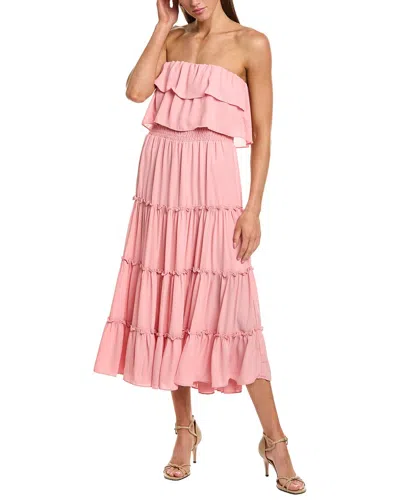 1.state Strapless Smocked Waist Tiered Maxi Dress In Pink