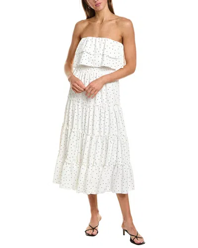 1.state Strapless Smocked Waist Tiered Maxi Dress In White