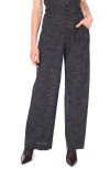 1.state Stripe Button Tab High Waist Wide Leg Pants In Purple