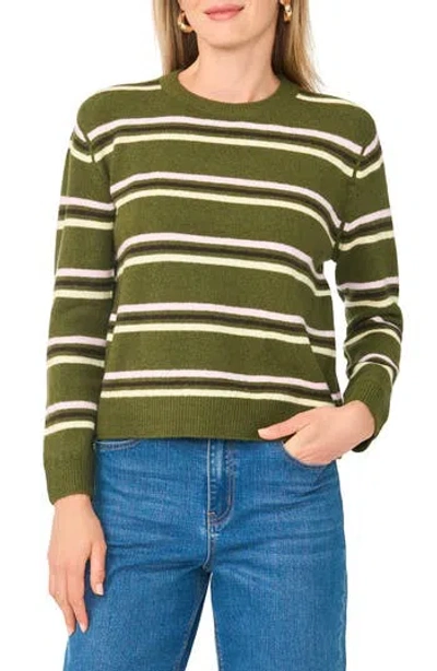 1.state Stripe Crewneck Sweater In Green
