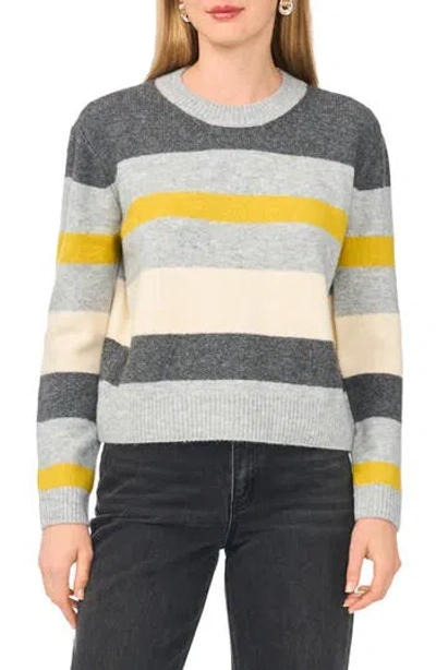 1.state Stripe Crewneck Sweater In Gray