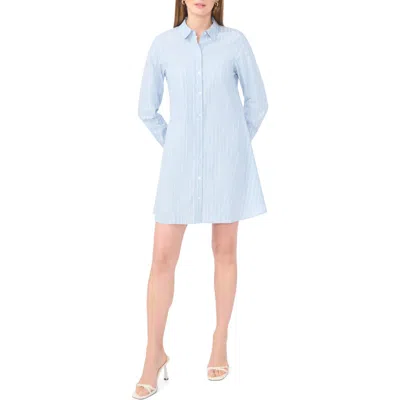 1.state Stripe Long Sleeve Cotton Shirtdress In Blue