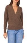 1.state Surplice V-neck Sweater In Brown