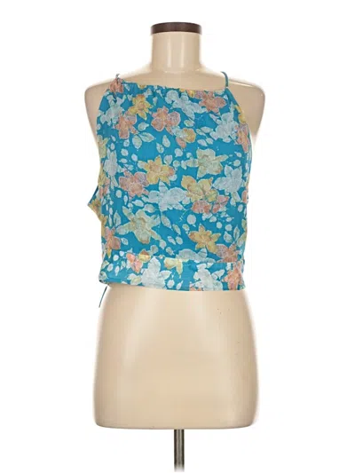 Pre-owned 1.state Tank Top Blue Halter Neckline Tops