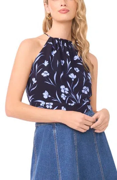 1.state Floral Tie Back Halter Top In Blue