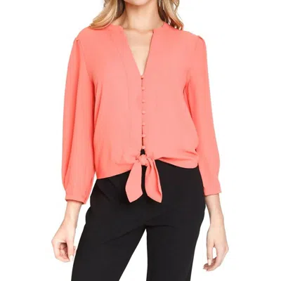 1.state Tie Front Blouse In Coral Coast In Pink