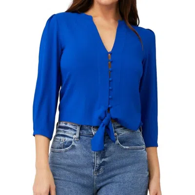 1.state Tie Front Blouse In Yacht Blue