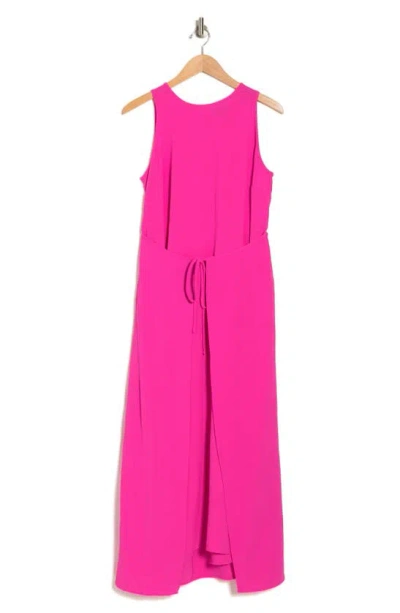 1.state Tie Front Panel Maxi Dress In Hot Pink