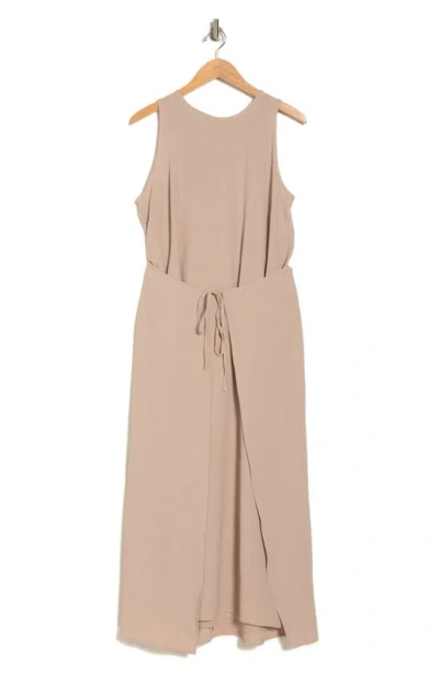 1.state Tie Front Panel Maxi Dress In Taupe
