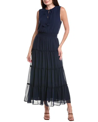 1.state Tie-neck Maxi Dress In Blue