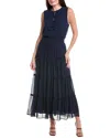 1.state Tie-neck Maxi Dress In Blue