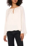 1.state Tie Neck Wide Sleeve Satin Top In New Ivory