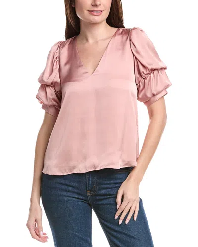 1.state Tiered Bubble Sleeve Top In Pink