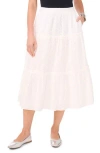 1.state Tiered Cotton Eyelet Midi Skirt In Ultra White
