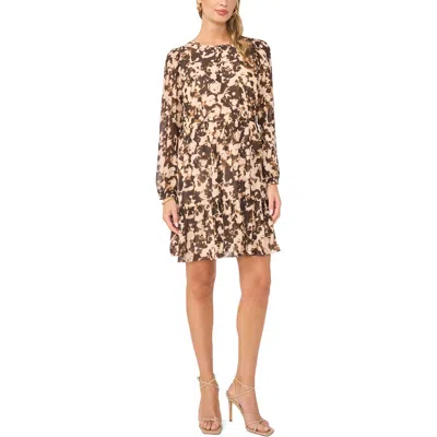 1.state Tiered Long Sleeve Dress In Black