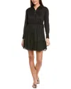 1.state Tiered Silk-blend Mini Dress In Black