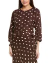 1.state Ties Linen-blend Blouse In Brown