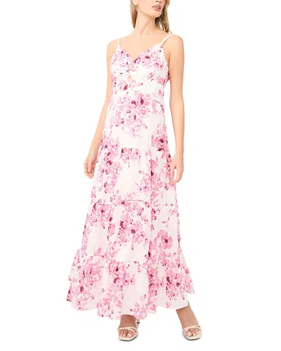 1.state Floral Twist Front Tiered Maxi Dress In Pink
