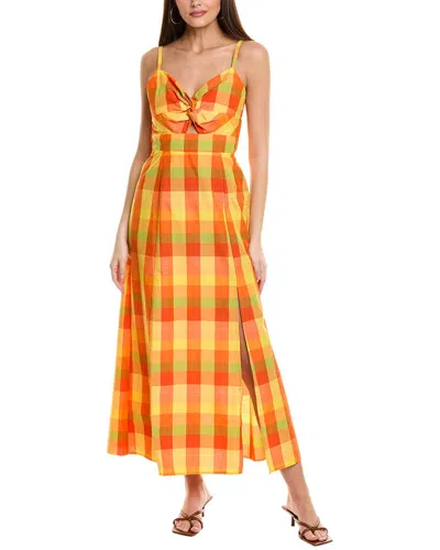 1.state Twist Neck Maxi Dress In Yellow