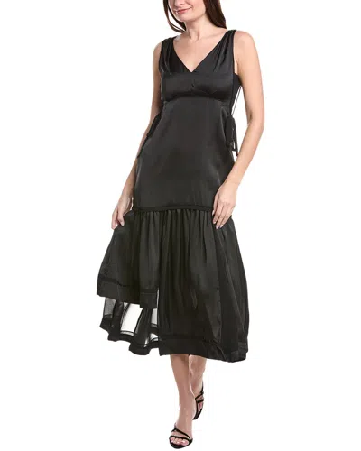 1.state V-neck Asymmetric Maxi Dress In Black